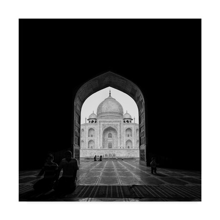 Trademark Fine Art Basem Al Qasim 'Taj Mahal Framed' Canvas Art, 35x35 1X07444-C3535GG